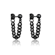 Load image into Gallery viewer, New Popular 1Pair Stainless Steel Ear Stud/Ear Clip Dangle Earrings For Men/Women Punk Black Piercing Fake Earrings Jewelry Gift
