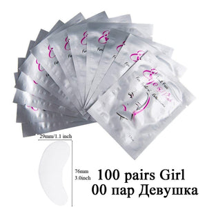 100pairs Eyelash Extension Paper Patches Grafted Eye Stickers 7 Color Eyelash Under Eye Pads Eye Paper Patches Tips Sticker