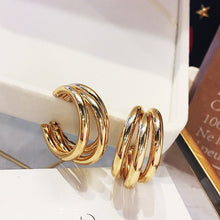 Load image into Gallery viewer, LATS Fashion Distortion Interweave Twist Metal Circle Geometric Round Hoop Earrings for Women Accessories Retro Party Jewelry

