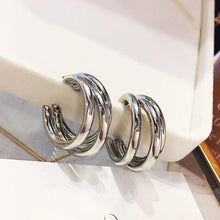 Load image into Gallery viewer, LATS Fashion Distortion Interweave Twist Metal Circle Geometric Round Hoop Earrings for Women Accessories Retro Party Jewelry
