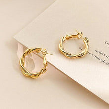 Load image into Gallery viewer, LATS Fashion Distortion Interweave Twist Metal Circle Geometric Round Hoop Earrings for Women Accessories Retro Party Jewelry
