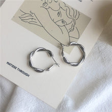 Load image into Gallery viewer, LATS Fashion Distortion Interweave Twist Metal Circle Geometric Round Hoop Earrings for Women Accessories Retro Party Jewelry
