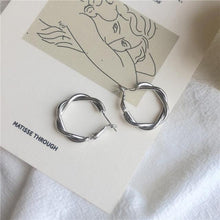Load image into Gallery viewer, LATS Fashion Distortion Interweave Twist Metal Circle Geometric Round Hoop Earrings for Women Accessories Retro Party Jewelry
