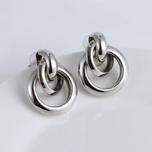 Load image into Gallery viewer, LATS Fashion Distortion Interweave Twist Metal Circle Geometric Round Hoop Earrings for Women Accessories Retro Party Jewelry
