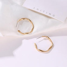 Load image into Gallery viewer, LATS Fashion Distortion Interweave Twist Metal Circle Geometric Round Hoop Earrings for Women Accessories Retro Party Jewelry
