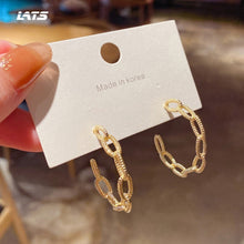 Load image into Gallery viewer, LATS Fashion Distortion Interweave Twist Metal Circle Geometric Round Hoop Earrings for Women Accessories Retro Party Jewelry
