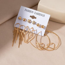 Load image into Gallery viewer, Women's Earrings Set Retro Korean Geometric Stud Earrings for Women Korean Gold Small Metal Pearl Earring 2021 Trend Jewelry
