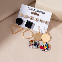 Load image into Gallery viewer, Women's Earrings Set Retro Korean Geometric Stud Earrings for Women Korean Gold Small Metal Pearl Earring 2021 Trend Jewelry
