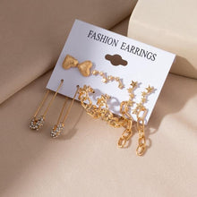 Load image into Gallery viewer, Women's Earrings Set Retro Korean Geometric Stud Earrings for Women Korean Gold Small Metal Pearl Earring 2021 Trend Jewelry
