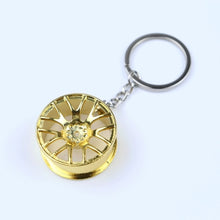 Load image into Gallery viewer, Creative gift car metal keychain turbo gear hub pendant brake disc shock absorber Pendant
