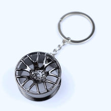 Load image into Gallery viewer, Creative gift car metal keychain turbo gear hub pendant brake disc shock absorber Pendant
