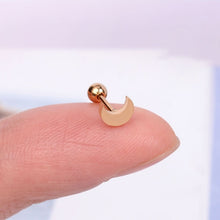 Load image into Gallery viewer, 1Pcs Stainless Steel Mini Stud Earrings Heart Star Moon Cross Butterfly Snake Helix Cartilage Tragus Lobe Ear Piercing Jewelry
