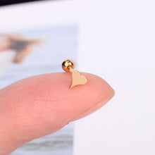 Load image into Gallery viewer, 1Pcs Stainless Steel Mini Stud Earrings Heart Star Moon Cross Butterfly Snake Helix Cartilage Tragus Lobe Ear Piercing Jewelry

