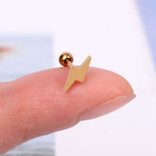 Load image into Gallery viewer, 1Pcs Stainless Steel Mini Stud Earrings Heart Star Moon Cross Butterfly Snake Helix Cartilage Tragus Lobe Ear Piercing Jewelry
