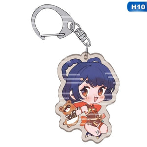 11 Style Fashion Anime Genshin Impact Zhongli Diluc Venti Paimon Keychain Base Acrylic Stands Keyring Gift For Fans