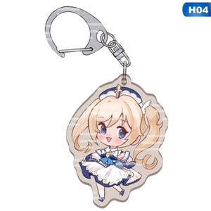 11 Style Fashion Anime Genshin Impact Zhongli Diluc Venti Paimon Keychain Base Acrylic Stands Keyring Gift For Fans