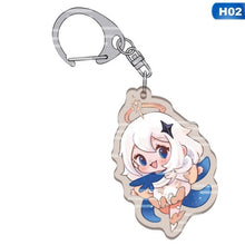 Load image into Gallery viewer, 11 Style Fashion Anime Genshin Impact Zhongli Diluc Venti Paimon Keychain Base Acrylic Stands Keyring Gift For Fans
