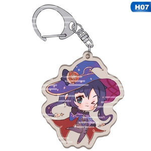 11 Style Fashion Anime Genshin Impact Zhongli Diluc Venti Paimon Keychain Base Acrylic Stands Keyring Gift For Fans