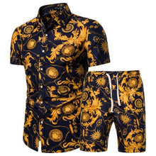 Load image into Gallery viewer, 2020 Summer New Men&#39;s Clothing Short-sleeved Printed Shirts Shorts 2 Piece Fashion Male Casual Beach Wear Clothes
