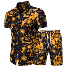 Load image into Gallery viewer, 2020 Summer New Men&#39;s Clothing Short-sleeved Printed Shirts Shorts 2 Piece Fashion Male Casual Beach Wear Clothes
