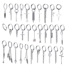 Load image into Gallery viewer, New Punk Stainless Steel Chain Hoop Earrings For Women Men 2021 Trendy Goth Pop Hip Hop Pendants Ear Jewelry Accessories Earring
