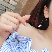 Load image into Gallery viewer, Korean Retro Asymmetric Butterfly Imitation Pearl Earrings Fashion Round Flower Brincos Long Statement Wings Earrings Jewelry
