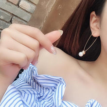 Load image into Gallery viewer, Korean Retro Asymmetric Butterfly Imitation Pearl Earrings Fashion Round Flower Brincos Long Statement Wings Earrings Jewelry
