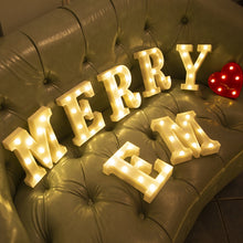 Load image into Gallery viewer, Alphabet Letter LED Lights Luminous Number Lamp Decor  Battery Night Light for home Wedding Birthday Christmas party Decoration

