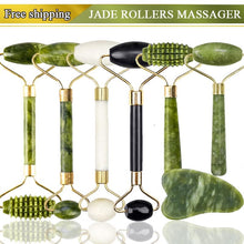 Load image into Gallery viewer, Roller massager For Face Jade Stone Massage Roller Facial Natural Scraper Face lifting Gua Sha Body Back Slimming massage roller
