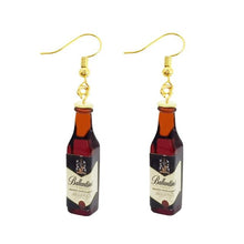 Load image into Gallery viewer, Earring For Women Resin Drop Custom Made Handmade Cute Girls Gift Eardrop Coffee Drink Funny Liquor Spirits Bottle Cans
