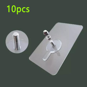 10pcs Punch-Free Non-Marking Screw Stickers Wall Picture Hook Invisible Traceless Hardwall Drywall Picture Hanging Kit