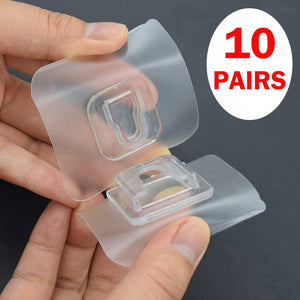 10 Pairs Double Sided Adhesive Wall Hooks Hanger Transparent Suction Cup Sucker Hooks for Kitchen Bathroom accessories