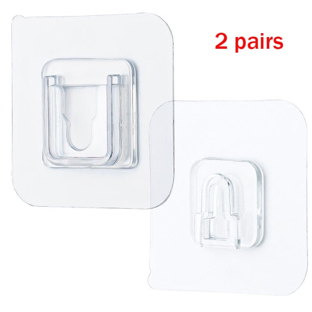 10 Pairs Double Sided Adhesive Wall Hooks Hanger Transparent Suction Cup Sucker Hooks for Kitchen Bathroom accessories