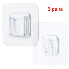 Load image into Gallery viewer, 10 Pairs Double Sided Adhesive Wall Hooks Hanger Transparent Suction Cup Sucker Hooks for Kitchen Bathroom accessories
