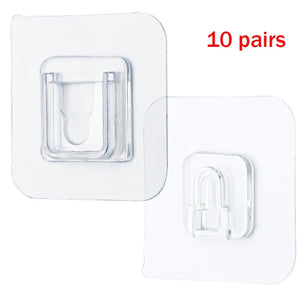 10 Pairs Double Sided Adhesive Wall Hooks Hanger Transparent Suction Cup Sucker Hooks for Kitchen Bathroom accessories