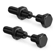 Load image into Gallery viewer, New Popular 1Pair Stainless Steel Ear Stud/Ear Clip Dangle Earrings For Men/Women Punk Black Piercing Fake Earrings Jewelry Gift
