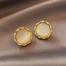 Load image into Gallery viewer, Elegant and Exquisite Opal Petal Circle Stud Earrings For Woman 2020 New Classic Jewelry Luxury Party Girl's Unusual Earrings
