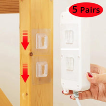 Load image into Gallery viewer, 5 Pairs Double-Sided Adhesive Wall Hooks Hanger Strong Transparent Hooks Suction Cup Sucker Wall Storage Holder For Kitchen
