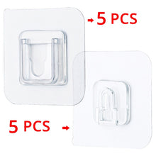 Load image into Gallery viewer, 5 Pairs Double-Sided Adhesive Wall Hooks Hanger Strong Transparent Hooks Suction Cup Sucker Wall Storage Holder For Kitchen
