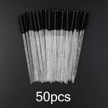 Load image into Gallery viewer, Disposable Eyelash Brush 25/50 Pcs Crystal Eye Brush Diamond Handle Mini Mascara Wands Brush Eyelash Extension Makeup Brush Set
