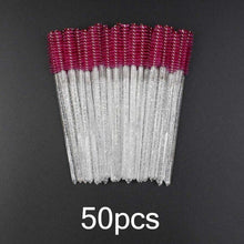Load image into Gallery viewer, Disposable Eyelash Brush 25/50 Pcs Crystal Eye Brush Diamond Handle Mini Mascara Wands Brush Eyelash Extension Makeup Brush Set
