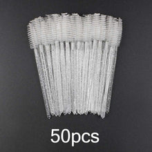 Load image into Gallery viewer, Disposable Eyelash Brush 25/50 Pcs Crystal Eye Brush Diamond Handle Mini Mascara Wands Brush Eyelash Extension Makeup Brush Set
