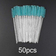 Load image into Gallery viewer, Disposable Eyelash Brush 25/50 Pcs Crystal Eye Brush Diamond Handle Mini Mascara Wands Brush Eyelash Extension Makeup Brush Set
