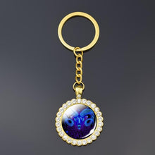 Load image into Gallery viewer, 12 Constellation Keychain Fashion Double Side Cabochon Glass Ball Keychain Zodiac Signs Jewelry For Men For Women Birthday Gift
