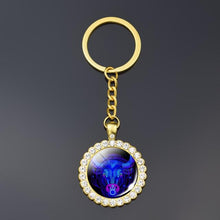 Load image into Gallery viewer, 12 Constellation Keychain Fashion Double Side Cabochon Glass Ball Keychain Zodiac Signs Jewelry For Men For Women Birthday Gift
