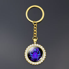 Load image into Gallery viewer, 12 Constellation Keychain Fashion Double Side Cabochon Glass Ball Keychain Zodiac Signs Jewelry For Men For Women Birthday Gift

