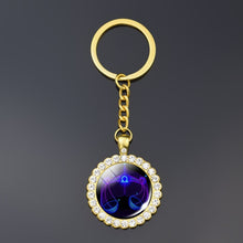 Load image into Gallery viewer, 12 Constellation Keychain Fashion Double Side Cabochon Glass Ball Keychain Zodiac Signs Jewelry For Men For Women Birthday Gift
