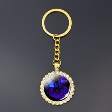 Load image into Gallery viewer, 12 Constellation Keychain Fashion Double Side Cabochon Glass Ball Keychain Zodiac Signs Jewelry For Men For Women Birthday Gift
