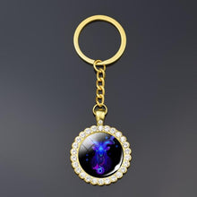 Load image into Gallery viewer, 12 Constellation Keychain Fashion Double Side Cabochon Glass Ball Keychain Zodiac Signs Jewelry For Men For Women Birthday Gift
