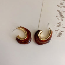 Load image into Gallery viewer, Flashbuy New Trendy Transparent Resin Hoop Earrings for Women Girls Geometric Irregular Metal Acrylic Earrings Party Jewelry
